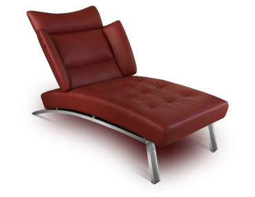 Chaiselongue Leder Bordeaux Rot